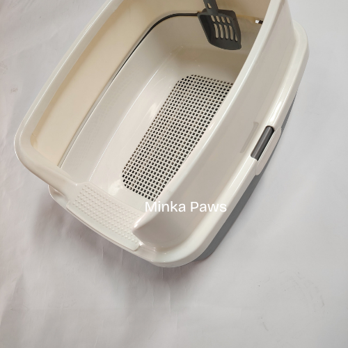 Semi-Closed Cat Litter Box with Sifter & Scoop
