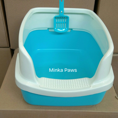 Semi-Closed Cat Litter Box with Sifter & Scoop