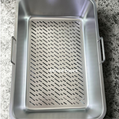 Stainless Steel Sifting Tray for Pine Litter with Handle