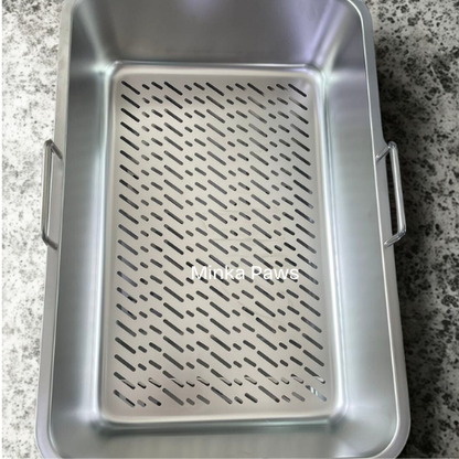 Stainless Steel Sifting Tray for Pine Litter with Handle