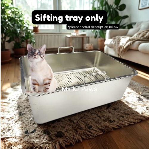 Stainless Steel Sifting Tray for Pine Litter with Handle