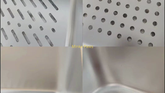 Stainless Litter Box with Sifter, High Walls & Cover
